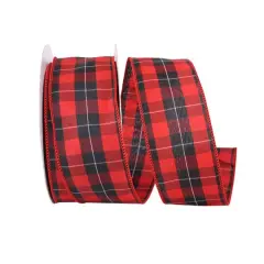 Reliant 2.5" x 50yd. Mountain Buffalo Check Wired Value Ribbon