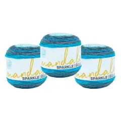 3 Pack Lion Brand&reg; Mandala&reg; Sparkle Yarn Aquarius