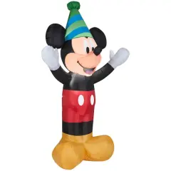 4ft. Airblown&reg; Inflatable Mickey with Party Hat