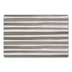 Watercolor Stripes Floor Mat Brown/White