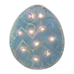 12" Lighted Blue Easter Egg Window Silhouette Decoration