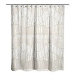 Lace Pattern Shower Curtain Cream