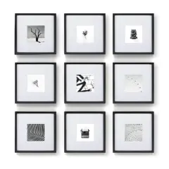 10" x 10" Black 9 Piece 123 Gallery Matted Frame Set by Studio D&eacute;cor&reg;