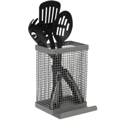 Kitchen Details Industrial Collection Gray Tablet and Utensil Holder