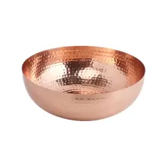 Hello Honey&reg; 14" Copper Finish Round Hammered Metal Bowl