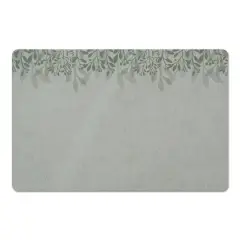 Floral Banner Floor Mat Green