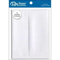 PA Paper&trade; Accents 4.38" x 5.75" Pearlized Envelope, 25ct. Bright White