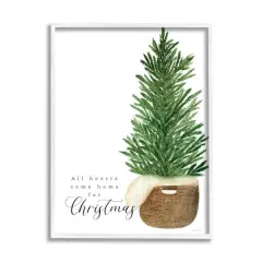 Stupell Industries All Hearts Home For Christmas Phrase Framed Giclee Art White