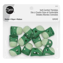 Dritz&reg; Green Medium Soft Comfort Thimbles, 12ct.