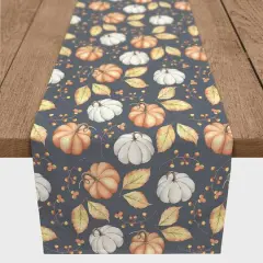 90" Harvest Pumpkins & Leaves Table Runner
