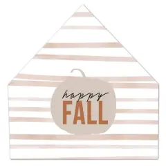 Happy Fall Stripes House-Shaped Hanging Canvas