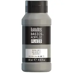 Liquitex&reg; BASICS&reg; Acrylic Fluid, 4oz. Neutral Gray 5