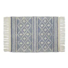 DII&reg; Diamond Textured Hand-Loomed Rug, 2ft. x 3ft. Natural and French Blue