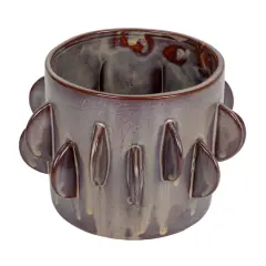 Hello Honey&reg; 7" Brown Reactive Glaze Stoneware Planter