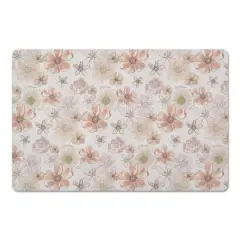 Watercolor Florals Floor Mat Pink