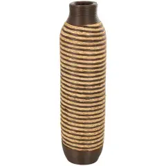 32" Brown Seagrass Handmade Vase