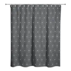 Monochromatic Flowers 71" x 74" Shower Curtain