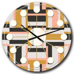 Designart 'Abstract Retro Geometric Ix Mid-Century Modern Wall Clock