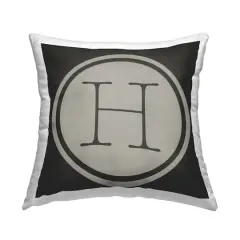 Stupell Industries Modern Initial Typewriter Key Circle Style Throw Pillow H