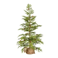 3ft. Unlit Cedar with Pinecones Artificial Christmas Tree in Burlap Base