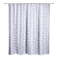 74" Squiggles Shower Curtain Blue