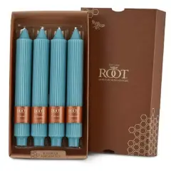 Root Candles 9" Unscented Grecian Collenette Taper Candles, 4ct. Sky