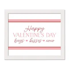 16" x 20" Happy Valentine's Day White Framed Print Wall Art