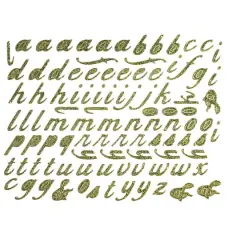 JAM Paper Lowercase Letters Gold Script Floral Adhesive