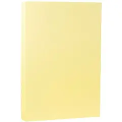 JAM Paper 8.5" x 14" 80lb. Matte Cover Cardstock Pack, 50 Sheets Light Yellow