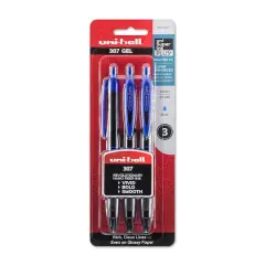 Uni-Ball&reg; Signo&trade; 307 3 Blue Retractable Gel Pen Set