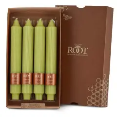 Root Candles 9" Unscented Grecian Collenette Taper Candles, 4ct. Yellow