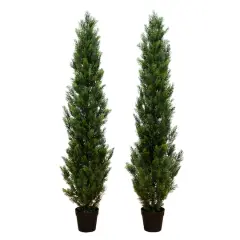 6ft. Potted UV Resistant Topiary Cedar Trees, 2ct.