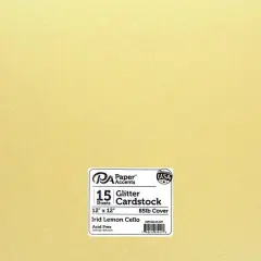 PA Paper&trade; Accents Glitter 12" x 12" Cardstock, 15 Sheets Irid Lemon Cello