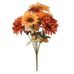 17" Sunflower & Mum Mixed Bush by Ashland&reg; Yellow and Orange