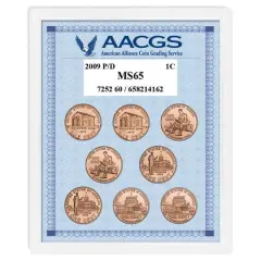 2009P & D Lincoln Bicentennial Pennies Graded MS65