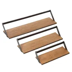 Honey Can Do Floating Decorative Metal & Wood Wall Shelves, 3ct.