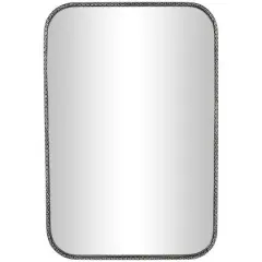 36" Silver Chain Link Framed Wall Mirror