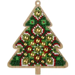 Wonderland Crafts Christmas Tree Bead Embroidery on Wood Kit