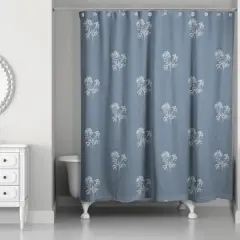 Small Blooms Shower Curtain Slate