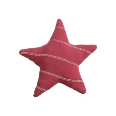 Hello Honey&reg; 16" Red & White Stripes Star-Shaped Brushed Flannel Throw Pillow