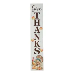 Glitzhome&reg; 42" Thanksgiving Give Thanks Porch Sign