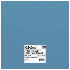 PA Paper&trade; Accents 12" x 12" Smooth Cardstock Paper, 25 Sheets Light Cornflower