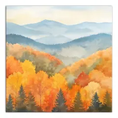 Fall Forest Landscape 16" x 16" Canvas Wall Art