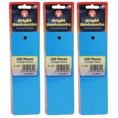 Hygloss&reg; Mighty Bright&trade; Assorted Colors Bookmarks, 3 Packs of 100
