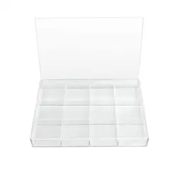 13.6" Clear 12-Compartment Divided Tray with Lid by Bead Landing&trade;