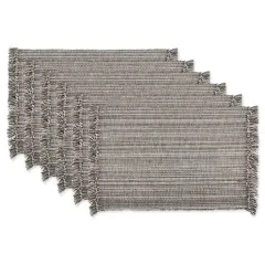 DII&reg; Variegated Gray Fringe Placemats, 6ct.