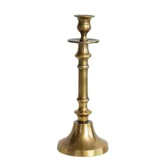 Hello Honey&reg; 11" Antique Brass Cast Aluminum Taper Holder