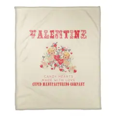 Cupid Candy Hearts 50" x 60" Coral Fleece Blanket