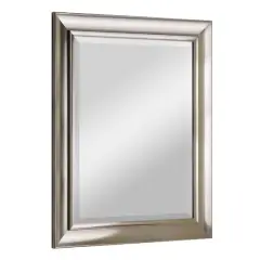 Head West Brushed Nickel Framed Wall Mirror - 35" x 29"