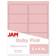 JAM Paper Standard Address Labels, 120ct. Baby Pink Pastel